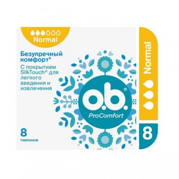 O.b. Тампоны Procomfort NORMAL 3 капли 8шт