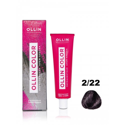 Ollin Professional / Крем-краска OLLIN COLOR для окрашивания волос 2/22 черный фиолетовый, 100 мл