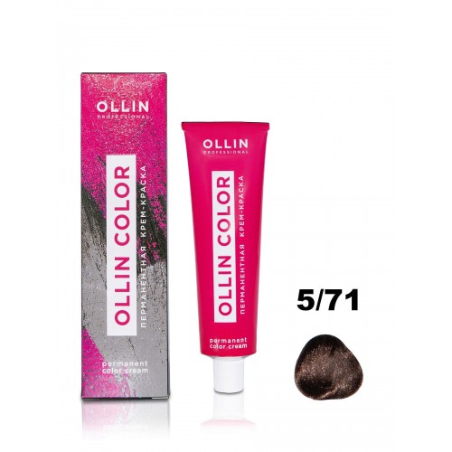 Ollin Professional / Крем-краска OLLIN COLOR для окрашивания волос 5/71 светлый шатен коричнево-пепельный, 100 мл