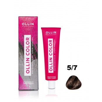 Ollin Professional / Крем-краска OLLIN COLOR для окрашивания волос 5/7 светлый шатен коричневый, 100 мл