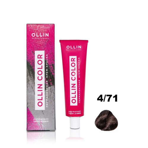 Ollin Professional / Крем-краска OLLIN COLOR для окрашивания волос 4/71 шатен коричнево-пепельный, 100 мл