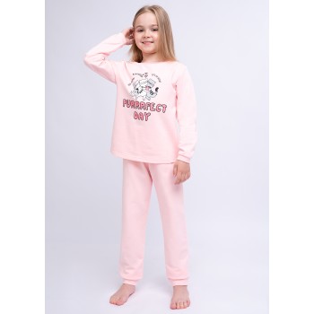 CLEVER Пижама для девочек  903613а розовая 104 (3-4)