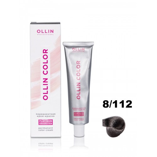 Ollin Professional / Крем-краска OLLIN COLOR PLATINUM COLLECTION 8/112 светло-русый интенсивно-пепельно-фиолетовый 100 мл