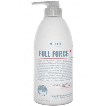 Ollin Professional / Тонизирующий шампунь FULL FORCE для очищения волос с экстрактом пурпурного женьшеня, 750 мл