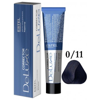 ESTEL PROFESSIONAL / Краска-уход 0/11 DE LUXE CORRECTOR для окрашивания волос синий