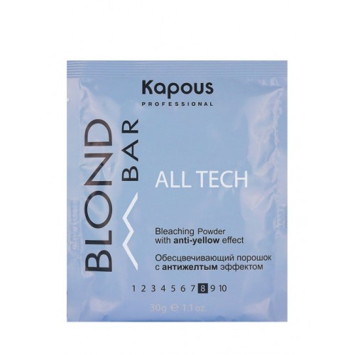 Kapous Professional / Порошок BLOND BAR для обесцвечивания волос с антижелтым эффектом all tech, 30 г