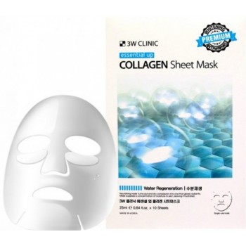 3W Clinic Маска тканев Essential Up Collagen 25мл