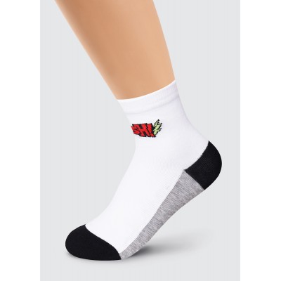 CLEVER Носки детские С1331 белый/меланж серый 18-20