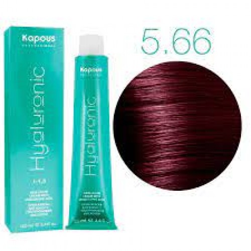 Крем-краска для волос Kapous Professional Hyaluronic Acid, оттенок 5.66 Светлый коричневый красный интенсивный