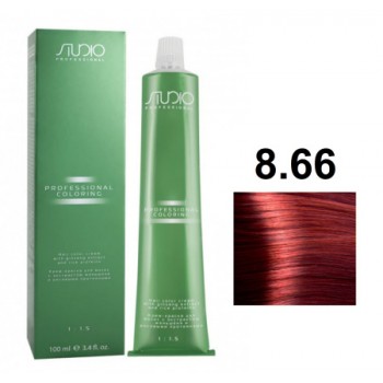 Kapous STUDIO крем-краска для волос 8.66 интенсивный светлый красный блонд