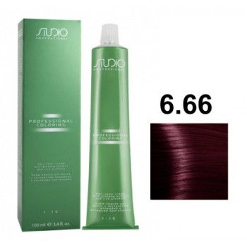 Kapous STUDIO крем-краска для волос 6.66 темный интенсивный красный блонд