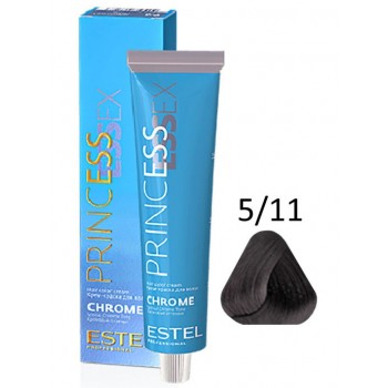 ESTEL PROFESSIONAL / Крем-краска 5/11 PRINCESS ESSEX CHROME для волос светлый шатен пепельный интенсивный