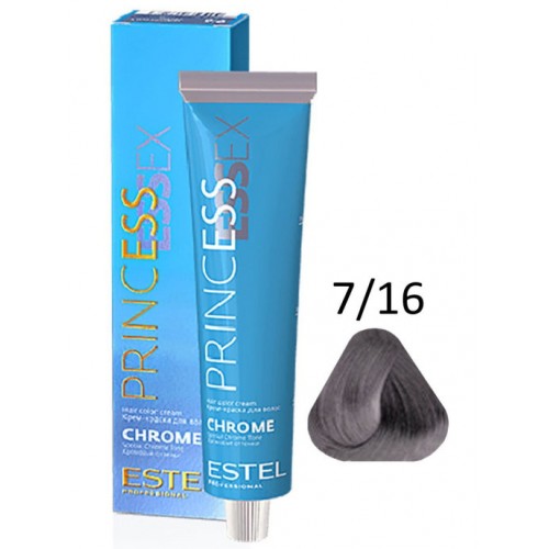 ESTEL PROFESSIONAL / Крем-краска 7/16 PRINCESS ESSEX CHROME для окрашивания волос русый пепельно-фиолетовый