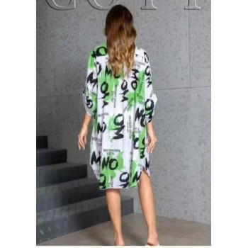 ТУНИКА Кт 25023 белый/зеленый 56 (4XL)