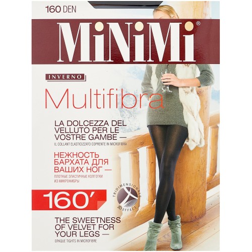 Minimi / Колготки женские MiNiMi MULTIFIBRA 3D 160 den, колготки из микрофибры, тёплые,  черные.  6
