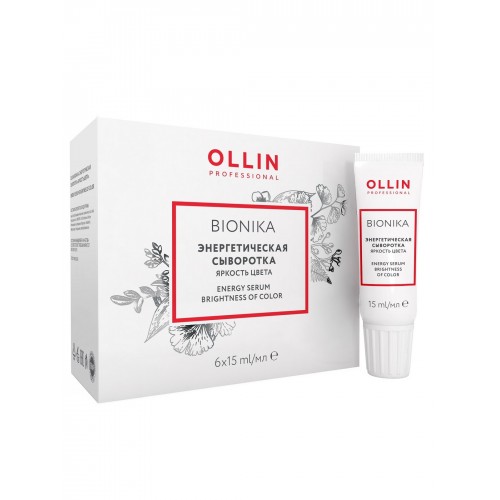 Ollin Professional / Сыворотка BIONIKA для окрашенных волос яркость цвета энергетическая, 6*15 мл