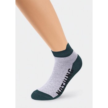 CLE C1175 носки дет. серый меланж/зеленый 18-20