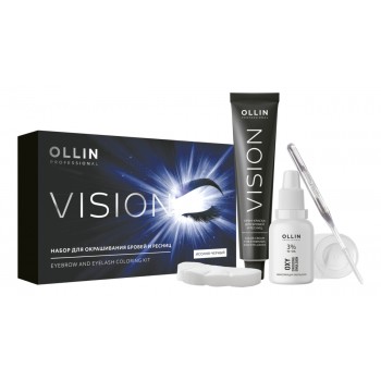 OLLIN Vision Black Крем-краска для бровей черный (набор)