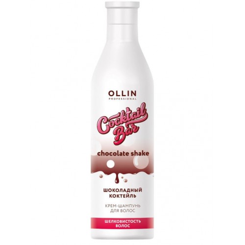 Ollin Professional / Крем-шампунь COCKTAIL BAR для шелковистости волос шоколадный коктейль, 400 мл