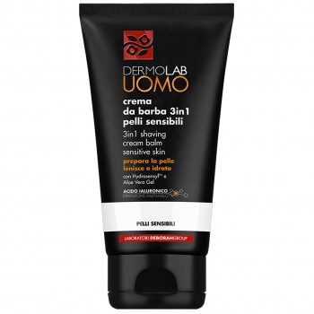 DERMOLAB UOMO Крем для бритья 3 в 1 для чувствительной кожи 3 IN 1 SHAVING CREAM BALM, 150 мл,