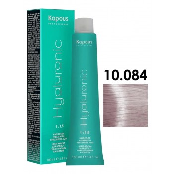 Kapous Professional / Крем-краска для волос Hyaluronic 10.084 Цвет:Платиновый блондин прозрачный брауни