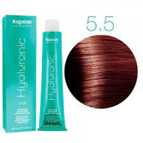 Крем-краска для волос Kapous Professional Hyaluronic Acid 5.5 светлый коричневый махагоновый