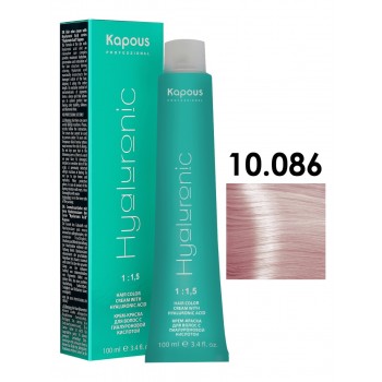 Kapous Professional / Крем-краска HYALURONIC для окрашивания волос 10.086 платиновый блондин пастельный латте