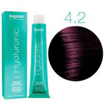 Крем-краска для волос Kapous Professional Hyaluronic Acid, оттенок 4.2 Коричневый фиолетовый