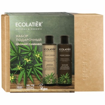 ECOLATIER Набор подарочный Organic Cannabis (шампунь для волос 200 мл + бальзам для волос 200 мл)
