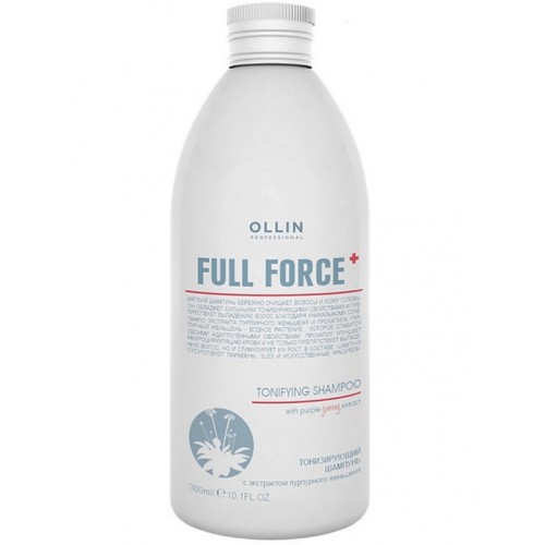 Ollin Professional / Шампунь FULL FORCE для очищения волос тонизирующий с экстрактом пурпурного женьшеня, 300 мл