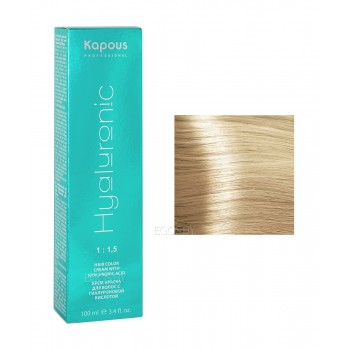 Kapous Professional / Крем-краска HYALURONIC для окрашивания волос 10.012 платиновый блондин прозрачный табачный