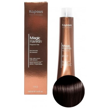 Kapous Magic Keratin - 3.0 темно-коричневый, крем-краска для волос с кератином  100 мл
