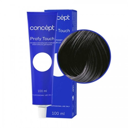 Concept PROFY TOUCH Стойкая крем-краска для волос 1,0 Черный 100 мл