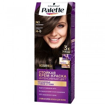 Palette Стойкая крем-краска для волос, N3 (4-0) Каштановый,110 мл