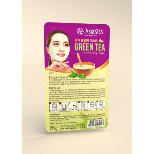 AsiaKiss / Альгинатная маска с экстрактом зеленого чая Green Tea Modeling Mask 25 гр./моделирующая
