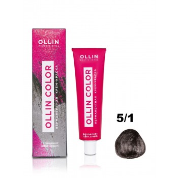 Ollin Professional / Крем-краска OLLIN COLOR для окрашивания волос 5/1 светлый шатен пепельный, 100 мл