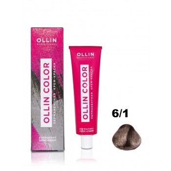 Ollin Professional / Крем-краска OLLIN COLOR для окрашивания волос 6/1 темно-русый пепельный, 100 мл
