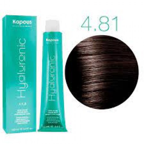 Kapous Professional Крем-краска для волос Hyaluronic Acid, оттенок 4.81 Коричневый какао пепельный