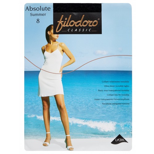 Колготки женские Filodoro Classic Absolute Summer, 8 den, размер 4-L, nero (черный)
