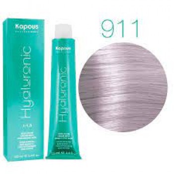 Kapous Professional / Крем-краска HYALURONIC для окрашивания волос 911 осветляющий серебристый пепельный,
