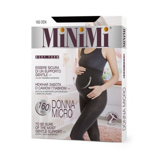 Minimi / Колготки для беременных MiNiMi DONNA MICRO 160 den, колготки для беременных, с эффектом бандажа черный.  2