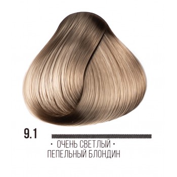 Kaaral / Крем-краска для волос 9.1 очень светлый пепельный блондин,100мл.серии ААА.