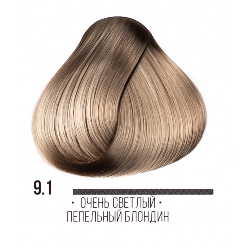 Kaaral / Крем-краска для волос 9.1 очень светлый пепельный блондин,100мл.серии ААА.
