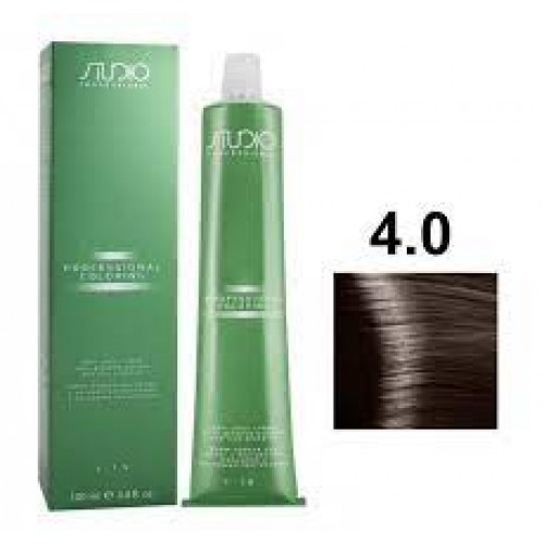 Kapous STUDIOКрем-краска для волос с экстрактом женьшеня и рисовыми  4.0 коричневый
