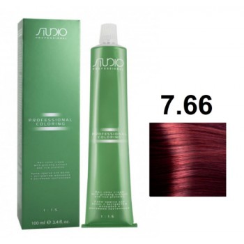 Kapous STUDIO крем-краска для волос 7.66 интенсивный красный блонд