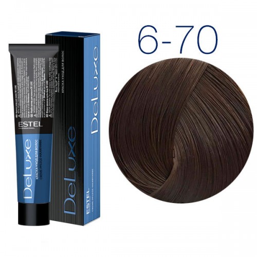 ESTEL PROFESSIONAL / Краска-уход 6/7 DE LUXE для окрашивания волос темно-русый коричневый для седины