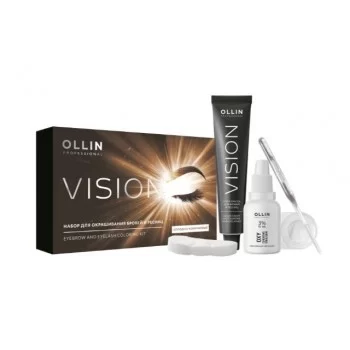 OLLIN Vision Black Крем-краска для бровей холодный коричневый  (набор)