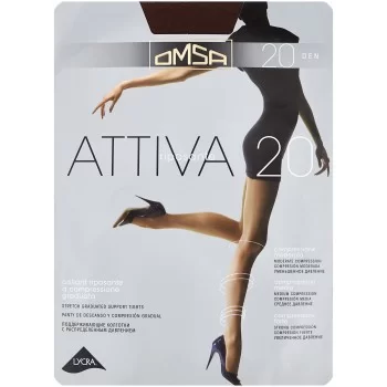 Колготки женские Omsa Attiva, 20 den, размер 2-S, lola (коричневый)