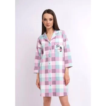 CLEVER Платье  женское   LDR12-973/2 св.малиновый/св.голубой 48